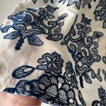 N/Nicholas Nicholas Ruffle mini skirt embroidered floral white and blue size 6 Photo 4