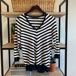 The Limited  Merino Rayon V-neck Stripe Spring Sweater, S Photo 0