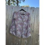 Jane and Delancey  Women White Floral Long Sleeve‎ Button Down Shirt  Size Small Photo 2