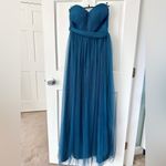 Jenny Yoo Anthropologie Annabelle Tulle Convertible Dress Gown Teal Size 2 Photo 3