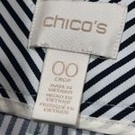 Chico's Chico’s size 00 (XS/2) crop mini sailor stripe hardware crop fashion deep navy Photo 7
