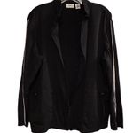 Spa by Chico's Women's Black Jacket Size 2 with White Piping Casual Size L Photo 10