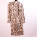 Jason Wu Silk Chiffon Camo Floral Flower Print Pattern Belted Shirt Dress 2 Photo 0