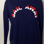 New. JOIE Cropped sweatshirt with a textured "sail away" slogan. Retails $228. X Blue Size XS Photo 0