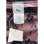 Vintage PIA Pleated Skirt Pink Black Embroidered Lace Hem Mini Made in USA Photo 7