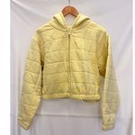 TNA Mega Quilted Butter‎ Yellow Cozy Fleece Jacket Fall Winter Warm Medium Photo 1