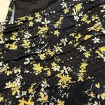 Free People  Dessa Bodysuit Sz Small Black Ditsy Floral Puff Sleeve Mesh Tie Back Photo 15