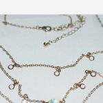 Source Unknown Vintage Layered Blue Beveled /Clear Crystal Accents Gold Tone Link 24" Necklace Photo 3
