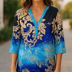 NWT ~ NORACORA Bohemian Bright Blue Paisley Boho Swimsuit Coverup ~ Size XS Photo 0