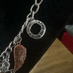 Vintage Butterfly and Flower Charm Necklace Silver Photo 4