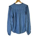 Maeve Anthropologie Cambray Ruffle Top Womens S Blue Boho Western Cottagecore Photo 3