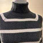 A New Day  Charcoal and White Striped Turtleneck Sweater Size S Photo 4