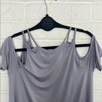 Caution to the Wind Women's Purplish Gray Cold Shoulder Top Photo 4