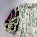 JODIFL  M Blouse Top High Neck Peasant Floral Boho Embroidered Puff Sleeve Gypsy Photo 2