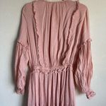 Spell Clementine Soirée Midi Dress Pink Tie Ruffle V Neck Size M Photo 5