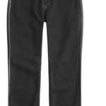 Abercrombie & Fitch Mixed Fabric Curve Love Ultra High Rise Ankle Straight Jean Photo 0