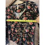 Pilcro Anthropologie Thermal Top X Small Black Floral Print Long Sleeve Boho Size XS Photo 3
