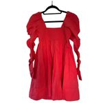 Free People Lindsay Babydoll Dress in Bella Rosa Red Size L New w/ Tag MSRP $138 Photo 9