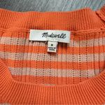 Madewell  Ringer Sweater Tee Orange Stripe Ribbed Stretch Shirt Medium Photo 2