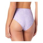 California Waves  High-Waist Bikini Bottoms Cut Outs Zebra Stripe Purple White S Photo 1