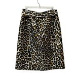 J.Crew Leopard Print Belted Pencil Skirt Size 6 Animal Print Office Chic Photo 2