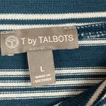 Talbots T By Dress Women's L Blue White Striped Knit Stretch Classic Summer Prep Photo 5