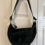 Anne Klein Crescent Shape Green Texture Lion Head Shoulder Bag Handbag Suede Y2K Photo 4