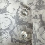 Spiegel  Cream & Gray Watercolor Floral Rose Cotton Jacket Blazer Plus Size 16W Photo 5