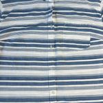 A New Day  Stripe Button Down Shirt Size Large Nautical Coastal Casual Photo 4