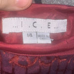 Vintage Boho Gypsy ICE Burnt Red Orange velvet Burnout Skirt Size 14 Photo 4