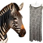 Rachel Pally  Womens Black/Ivory Abstract Print Knit Stretch Maxi Skirt Sz lg Photo 1