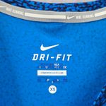 Nike Di Fit Blue Black Print Short Sleeve Active Running Tshirt XS Extra Small Photo 4