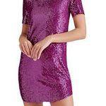 Steve Madden  Women's Marcella Sequin Sexy T-Shirt Mini Dress Sz XL NWT Aubergine Photo 0