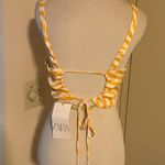 ZARA Halter Neck Satin Effect Print Crop Top White Orange Size XS New With Tags Photo 12