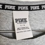 PINK - Victoria's Secret Victoria’s Secret PINK One Pocket Cotton T Shirt Gray Size Large Oversized Comfy Photo 3