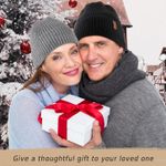 Warm Beanie Hats for Men Women, Fleece Lined Beanie Warm Winter Caps Unisex Fashion Knit Cuffed Cap Photo 4