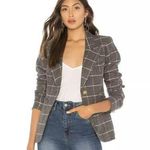 Smythe Patch Pocket Duchess Blazer Windowpane Grey Wool Size 6 Gray Photo 0