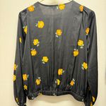 Madewell Bubble Sleeve Black Wrap Top Photo 1