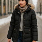 Ralph Lauren Lauren ‎ Women Sz PS Black Down Waterfowl Feathers Puffer Coat Photo 0