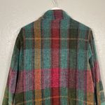 Chico's  Women 3 L Blue Red Orange Plaid Chenille Woven Jacket Zip Front Pockets Photo 8