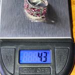 Raspberry Rhodolite Garnet Black Spinel Sterling Silver Ring Size 6 Red Photo 9