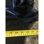 Sag Harbor  Size 16 Velvet Formal Dress Navy Blue Beaded Wedding Holiday Modest Photo 6