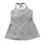 Lululemon  gray & white striped cross-strap sleeveless tank top size 6 Photo 0
