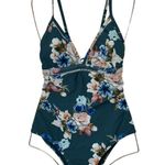 Cupshe Green Floral Lace-Up One Piece Swimsuit Women's Size Medium NEW Photo 9
