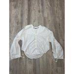 Pilcro and the Letterpress Pilcro Drawstring Poplin Blouse Size M Photo 1