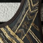 Free People  Top Womens S Gray Embroidered Tank Swing Back Cutout Top Boho‎ Flowy Photo 5