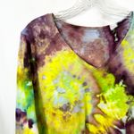 A New Day  Medium Top Handmade Tie Dye Long Sleeve Yellow Spiral Festival 1757 Photo 3