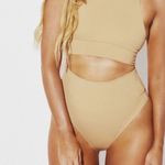 Free People  The Contour High Waist Swim Bikini Bottoms Neutral Small S NWT Photo 2