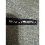 Brandy Melville Gray Metallic Glitter Short Sleeve Mesh Sheer Crop Shirt Top S Photo 2