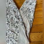 Athleta  White Patterned Leggings 3/4 Length Mesh Gray Modern Medium Photo 2